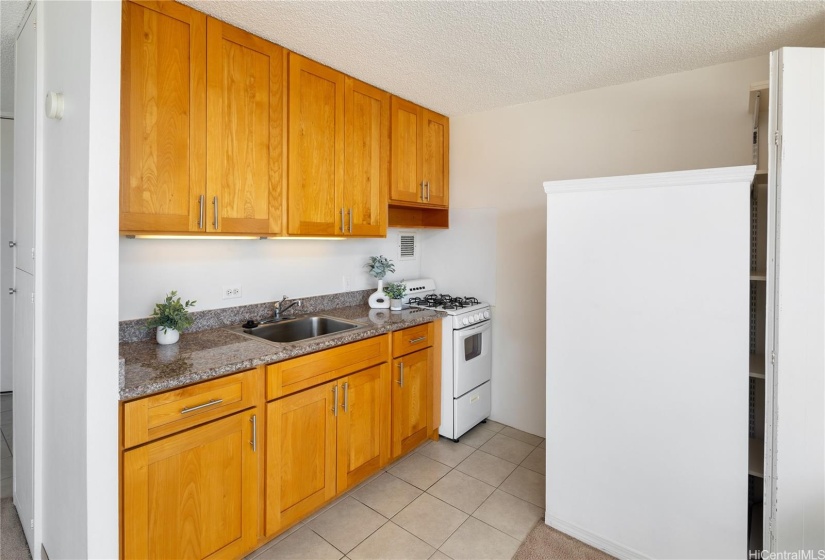 Updated kitchen with granite countertop