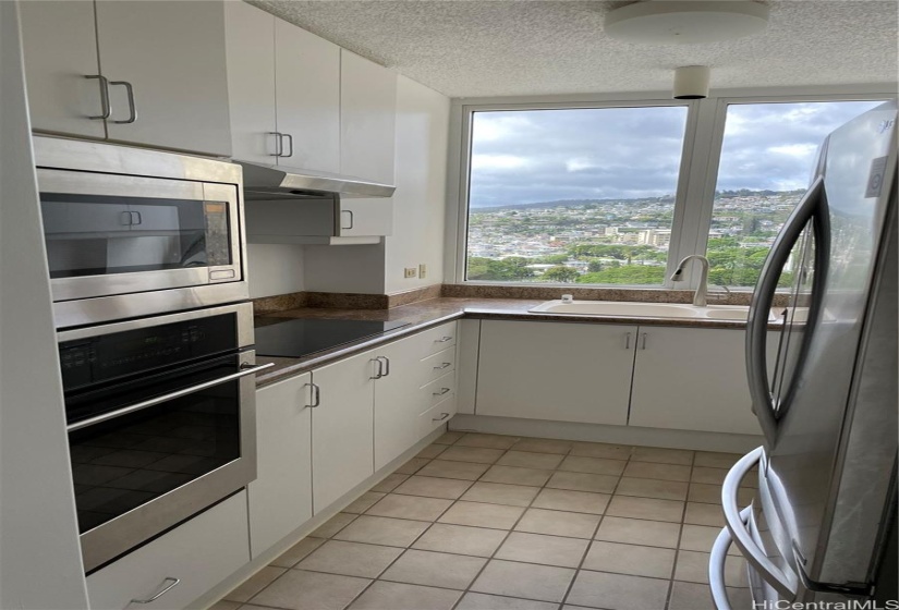 Kitchen with recent new appliances.