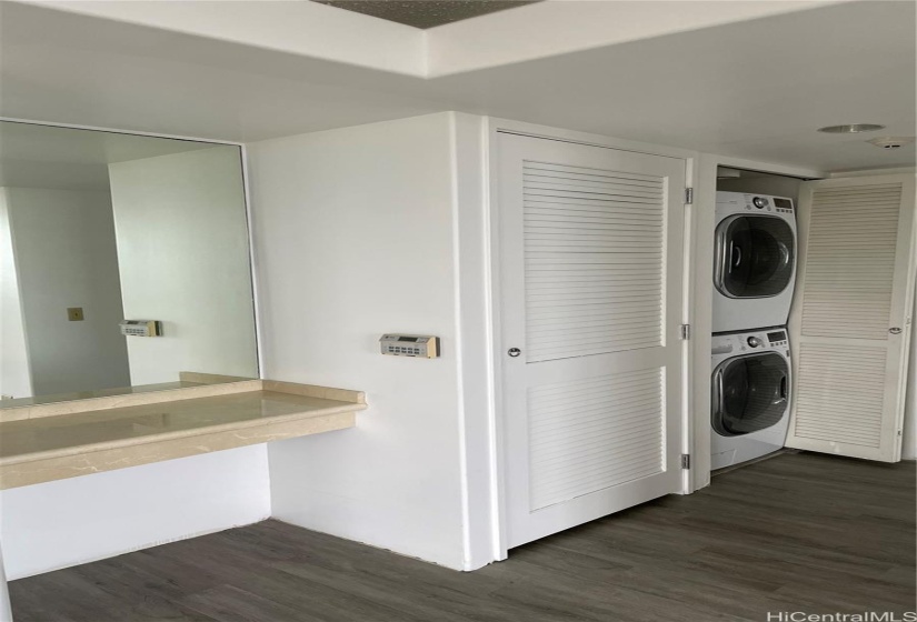 Entry hallway with new laundry center