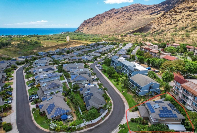 Birds Eye view of the beautiful valley and ocean.