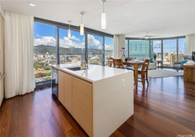 Anaha 2808 has amazing space with an open plan kitchen and waterfall edge island.