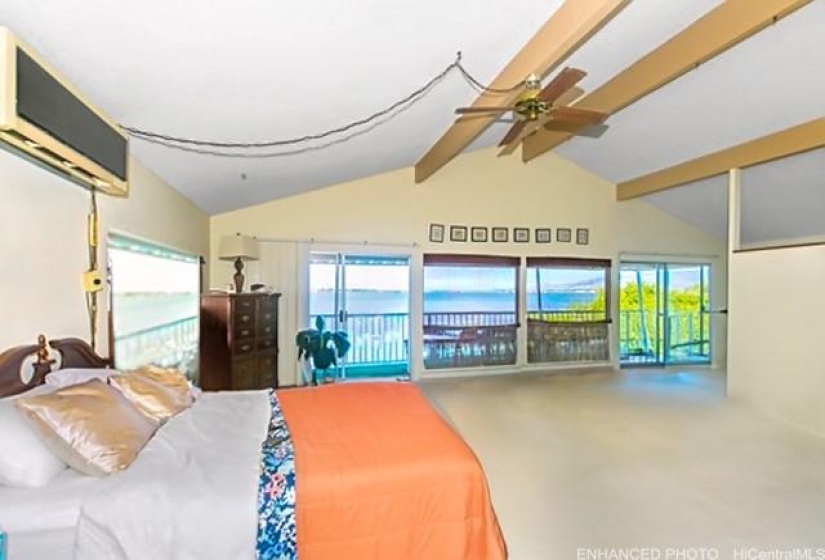 Large bedroom with ocean view (Enhanced)