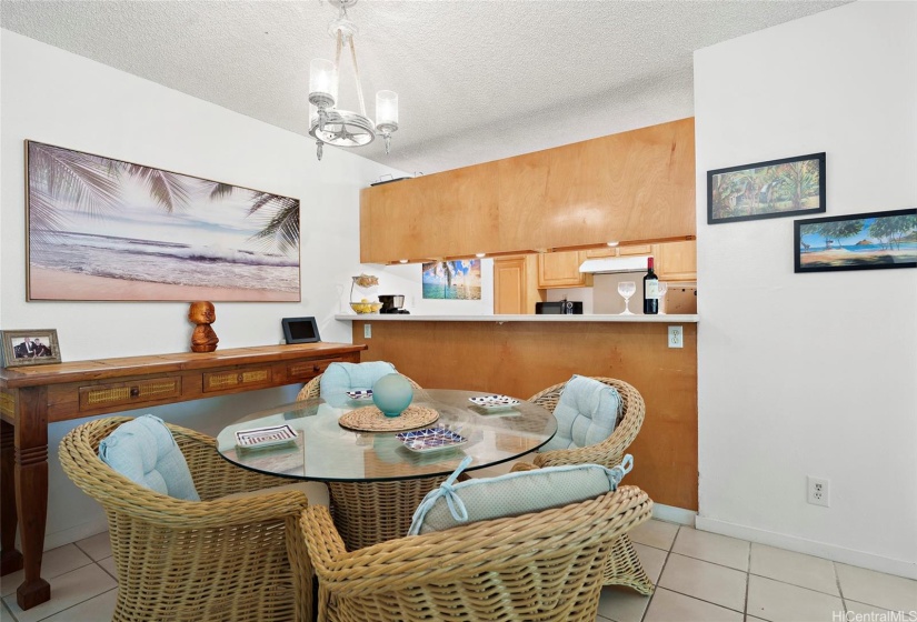 Dining area with buffet counter space off the kitchen.