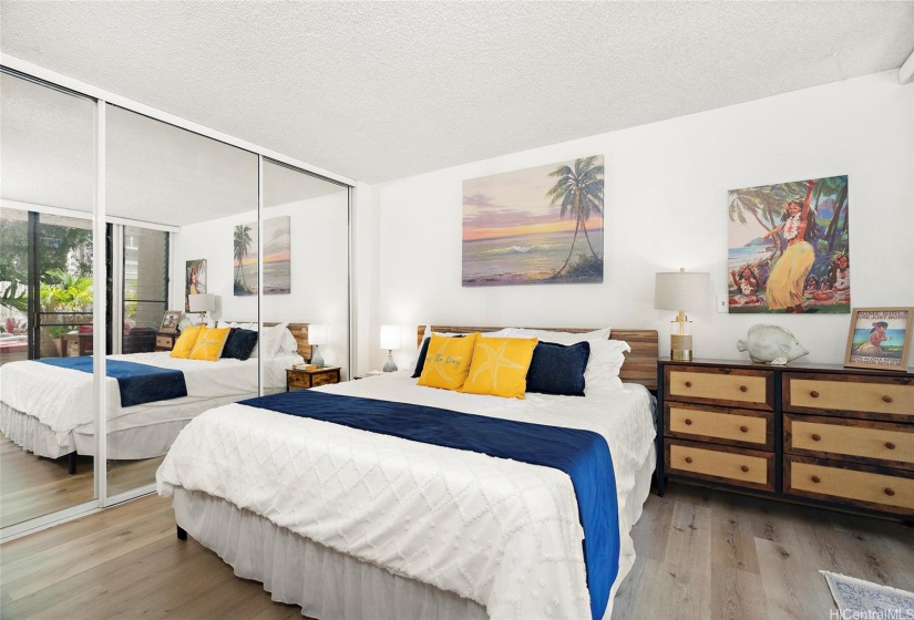 Bright and airy main bedroom