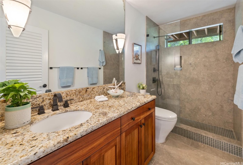 Full bath on lower level with walk-in shower