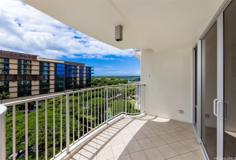 Ocean and Beach Park views from the lanai