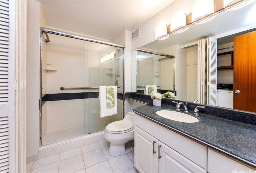 Full-size washer/dryer in the second full bathroom