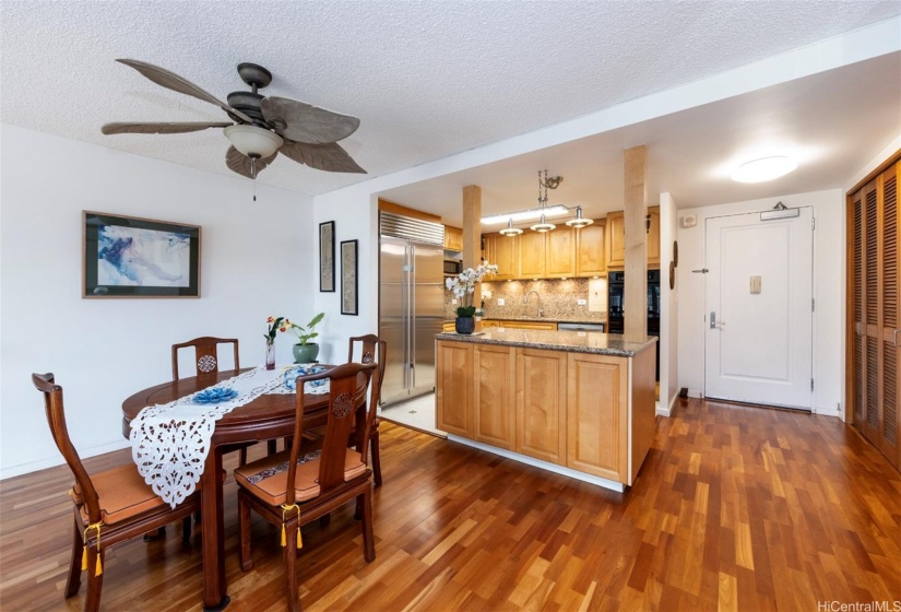 Kitchen and dining areas.