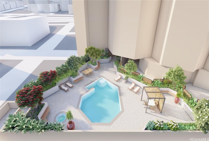 New Pool Area Rendering (as pool area is currently under construction)