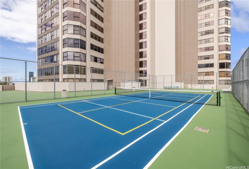 Newly completed pickleball court