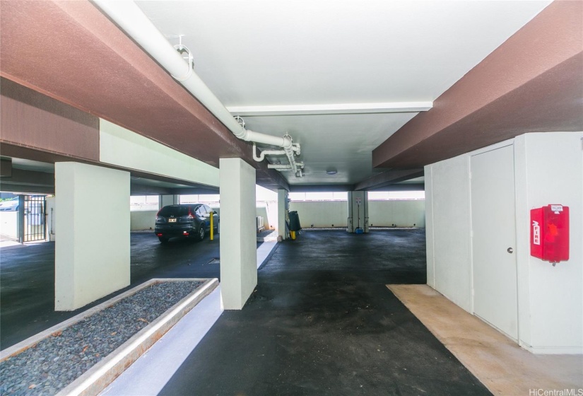 Two covered parking stalls in gated garage