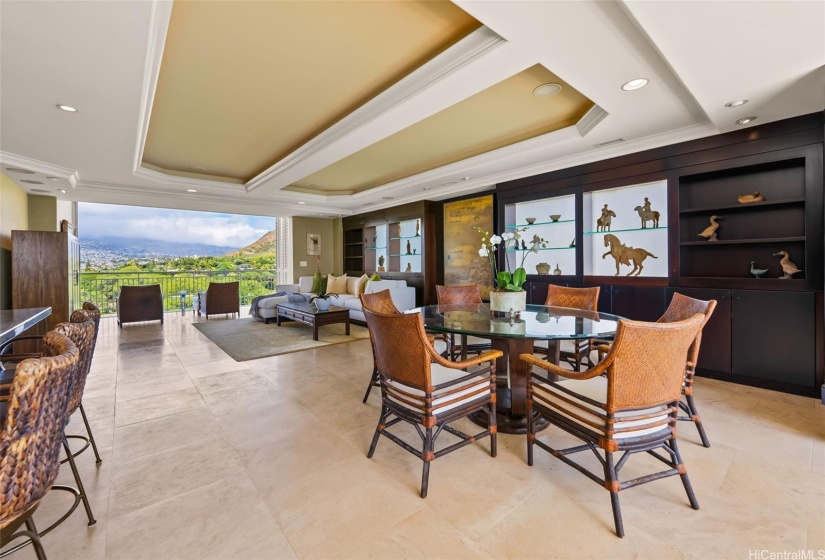 Another view of the dining and living area looking toward the mountains