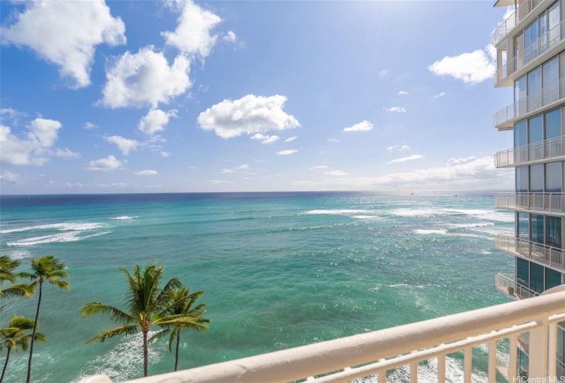 One of only a few oceanfront luxury condos on Oahu where you can enjoy this backdrop from the comfort of your home.