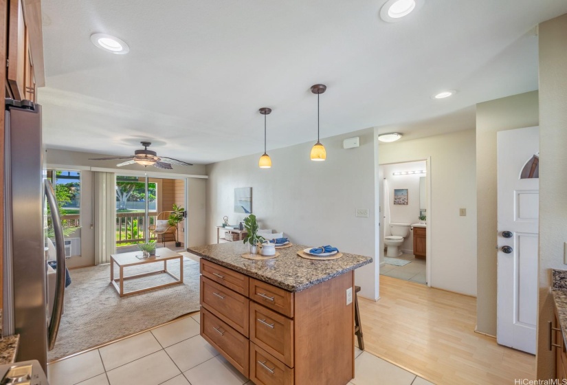 Enjoy entertaining while cooking your favorite meals in the open kitchen.