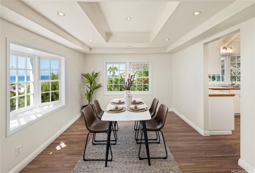 Large dining room with a view!