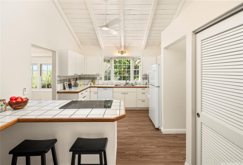 Large kitchen with pantry.