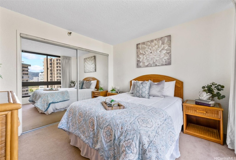 Full size closet in the bedroom provides ample storage