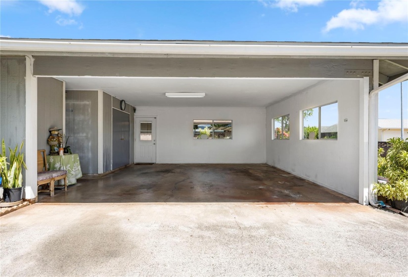 Open carport can be be converted into enclosed garage