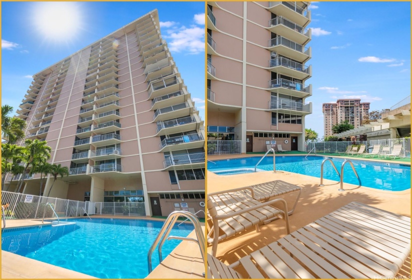 Shared Community Pool and View of the Building