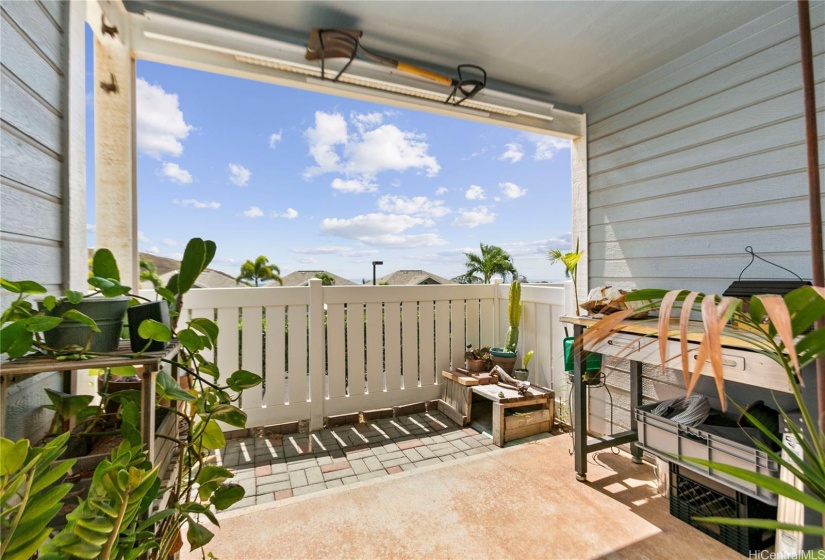 Ground floor unit at Makakilo Cliffs, exterior lanai located off of the living room.