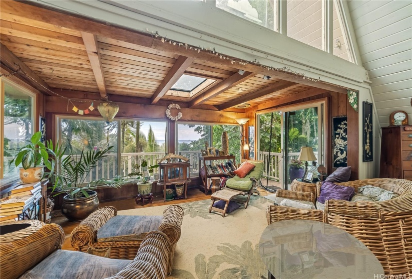 Living area facing ocean