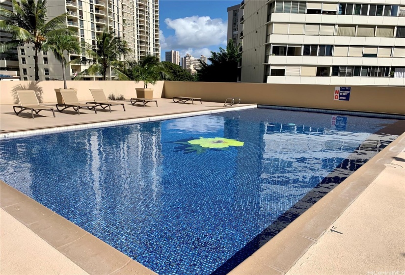 Heated pool on 7th floor recreation deck