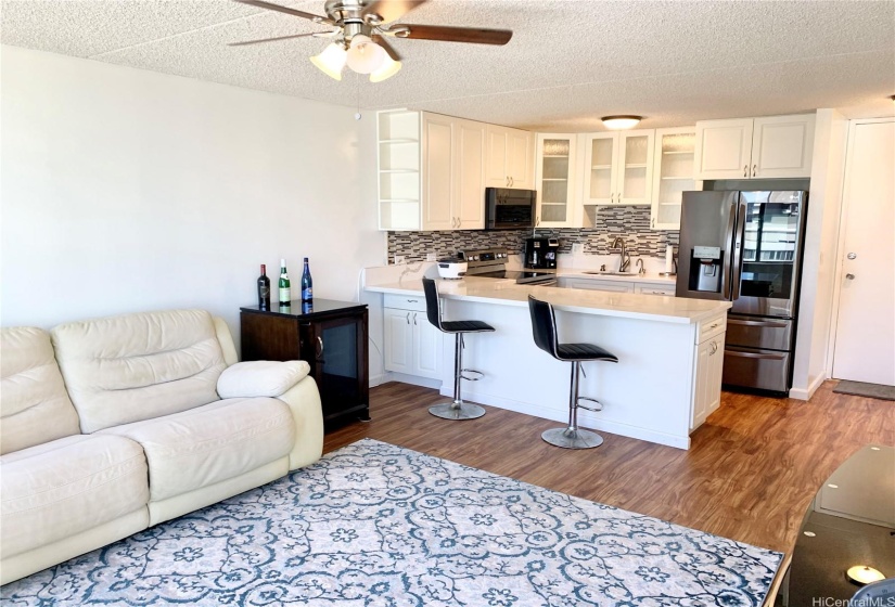 Open concept kitchen/living room