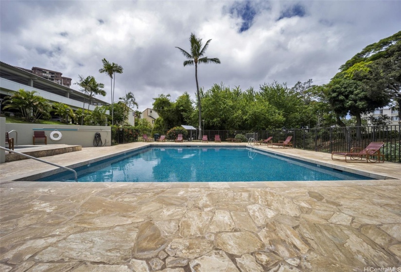 Spacious pool area.