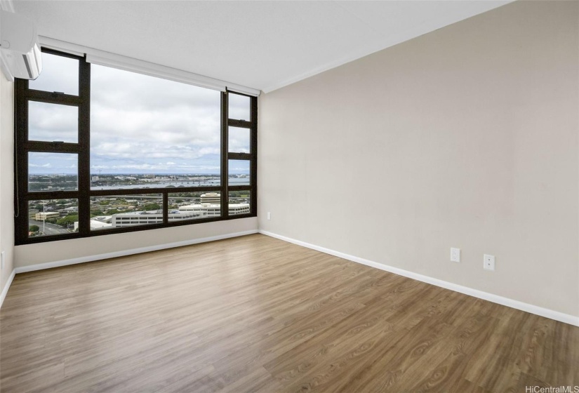 Bedroom with city, harbor, and a bit of ocean views.