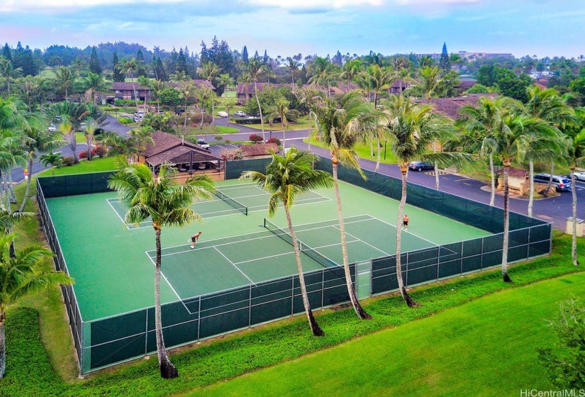 another shot of the tennis courts