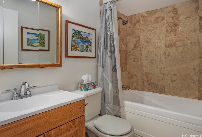 Downstairs bath with tub/shower.