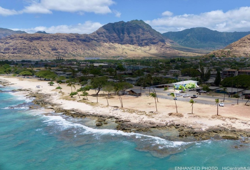 Beautiful location across from Lualualei Beach park.  Photo enhanced to  highlight property.