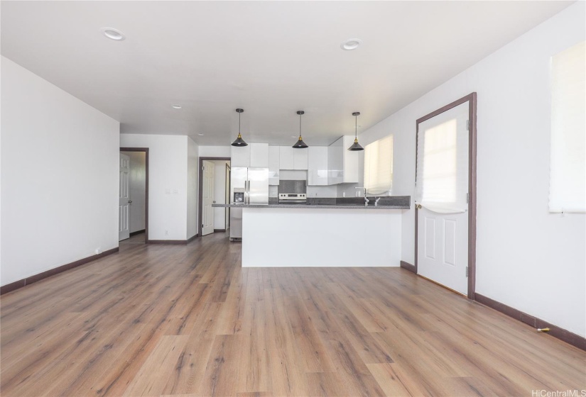 large open kitchen and living area