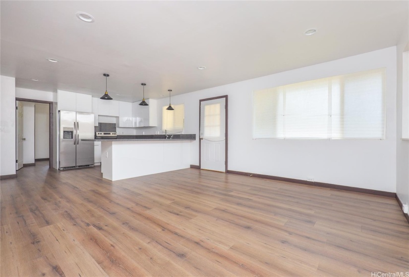 large open kitchen and living area