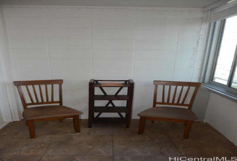 Lanai with chairs and small table