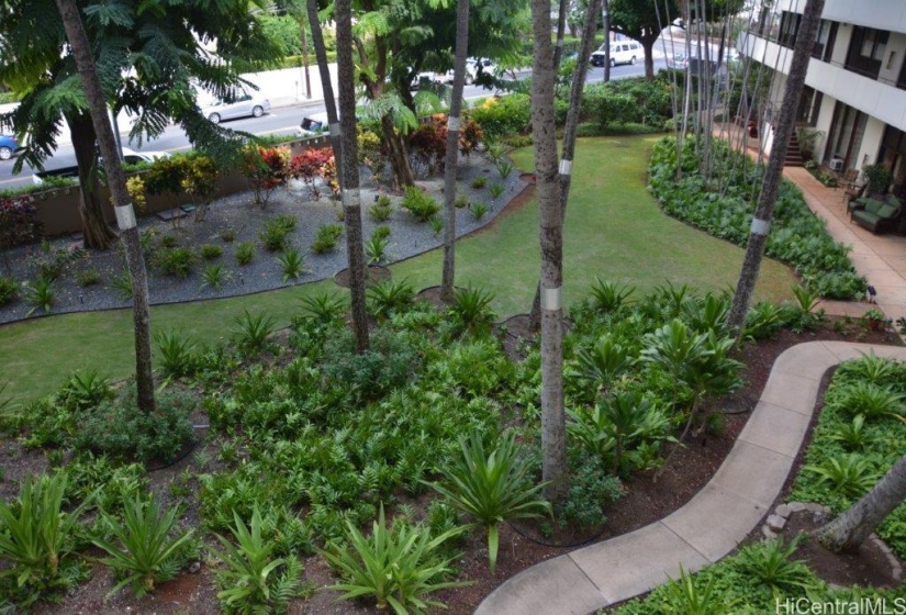 Path through garden and great lawn