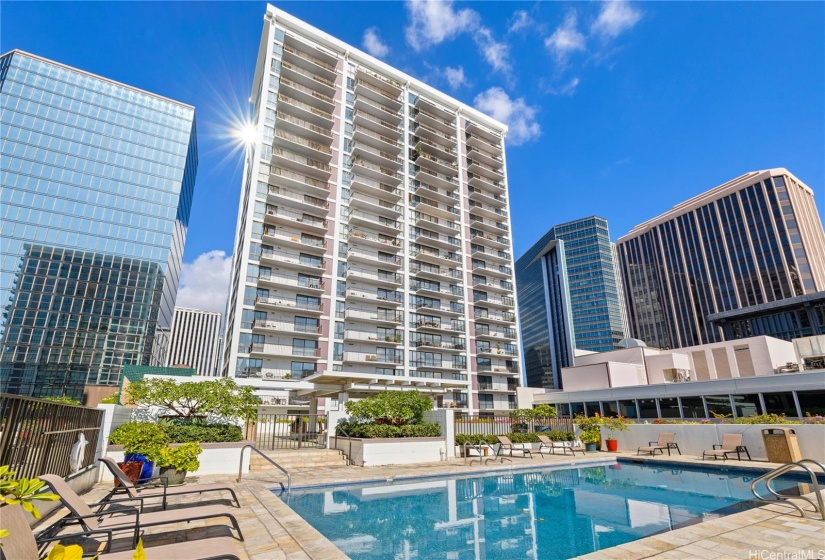 Recreation deck on the 7th floor features a pool, currently being re-done and should be finished soon.