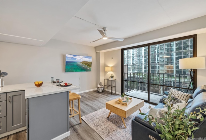 Smooth ceilings and LVP flooring throughout the unit.