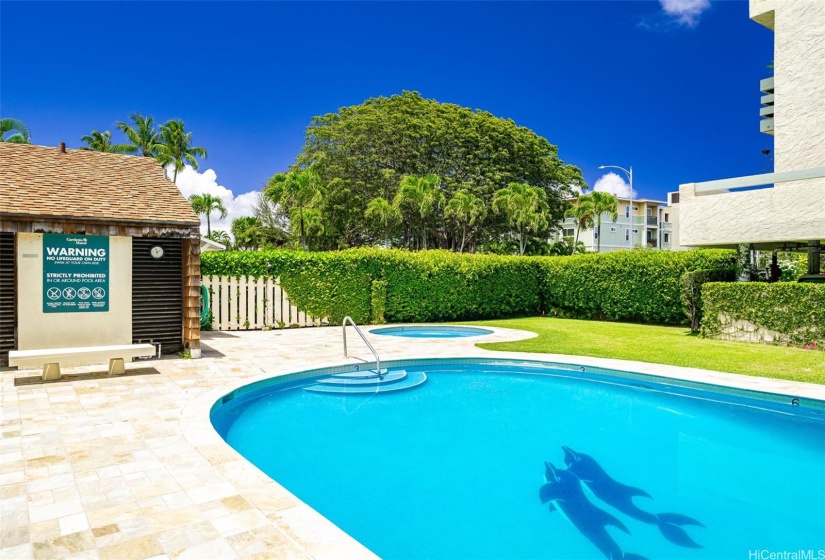 Pool and kiddy pool area