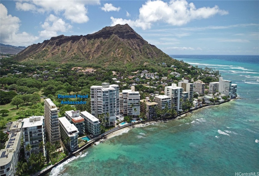 It is located at the foot of famous Diamond Head, or 