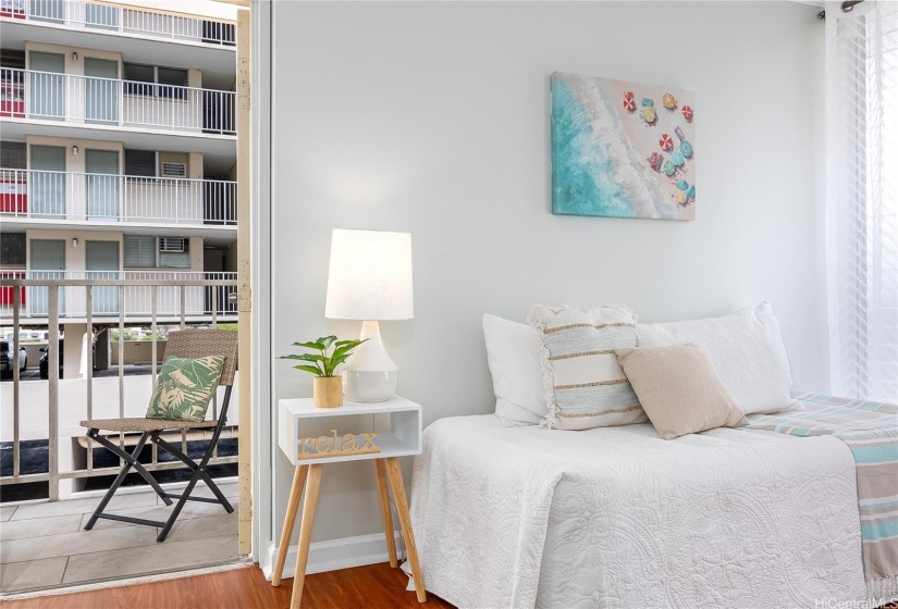 Bedroom #2 with lanai door open