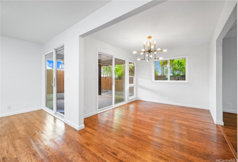 Dining area next to your outdoor lanai.