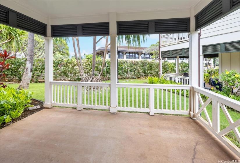 Large lanai from the living area