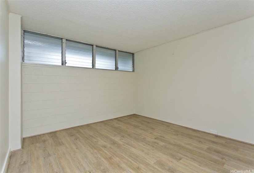 Bedrooms have window louvers for ventilation