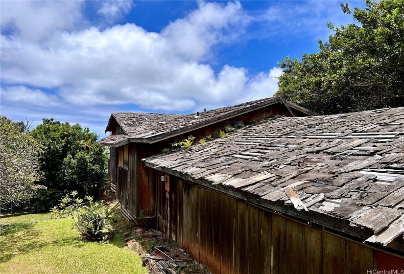 Roof and left side of the property