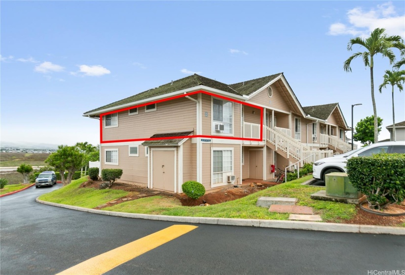 2nd floor unit with end parking stall right in front.