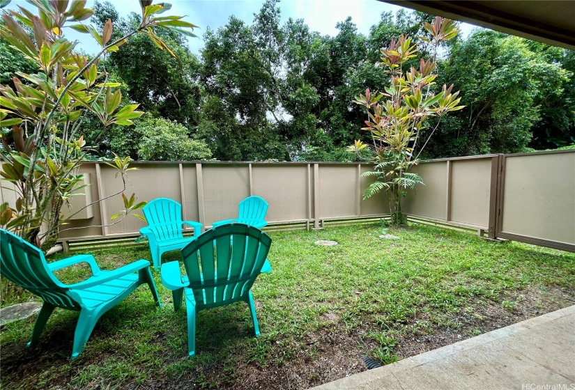 Fenced in yard area downstairs