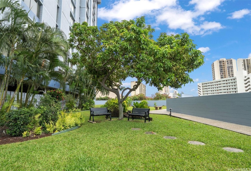 Lush, green, quiet park space