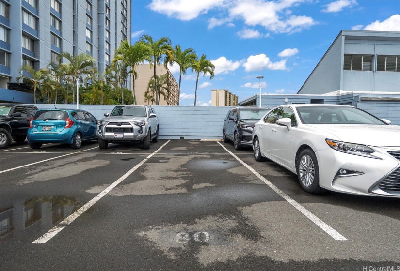 Two tandem parking spaces