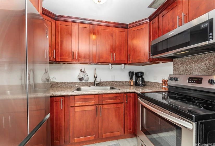 Elegant kitchen with stainless appliances